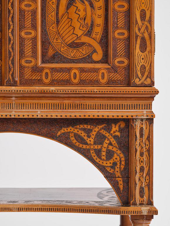 Cabinet, probably Norway, Old Norse style, late 19th century.