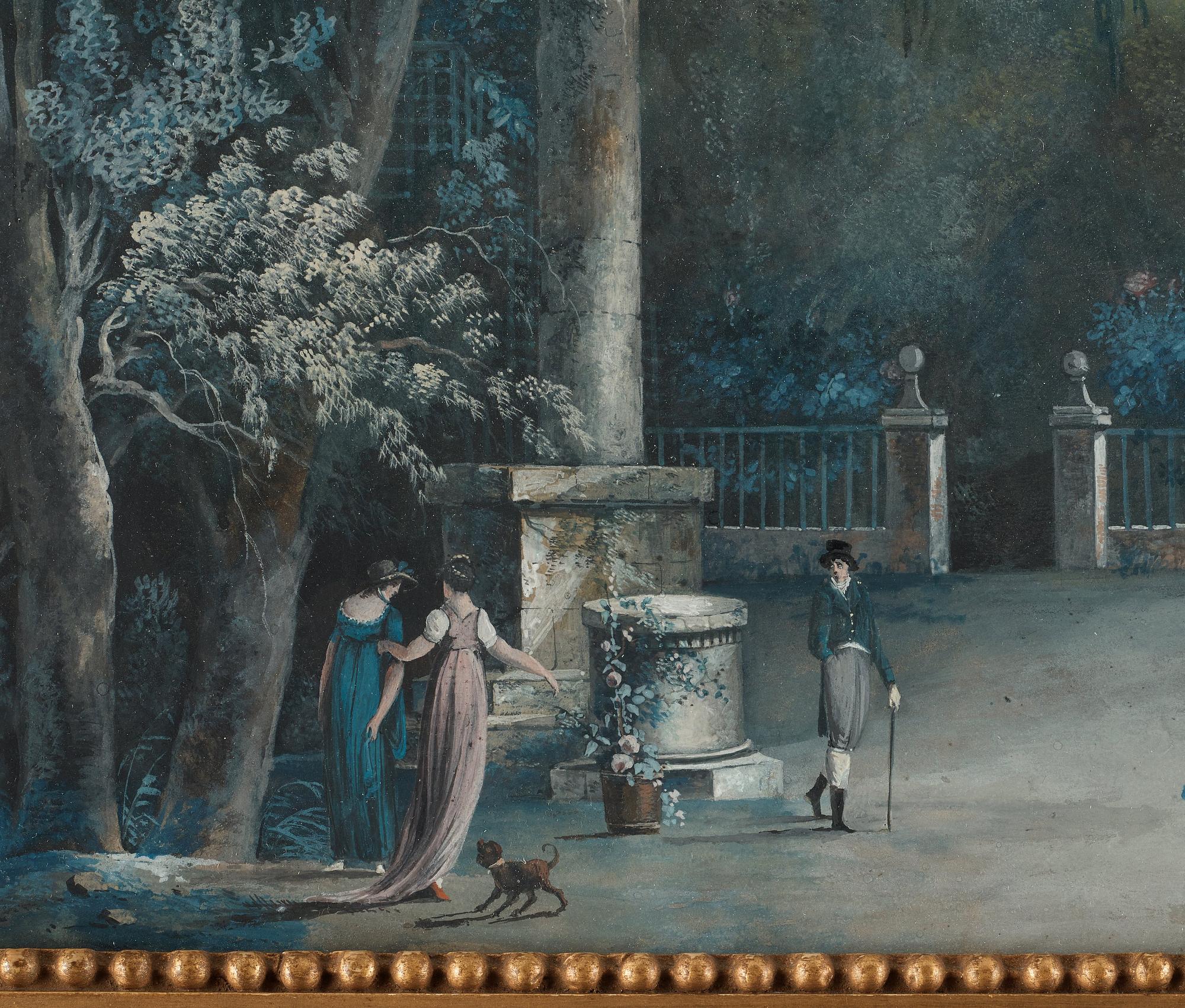 Louis Belanger, Figures in a park.