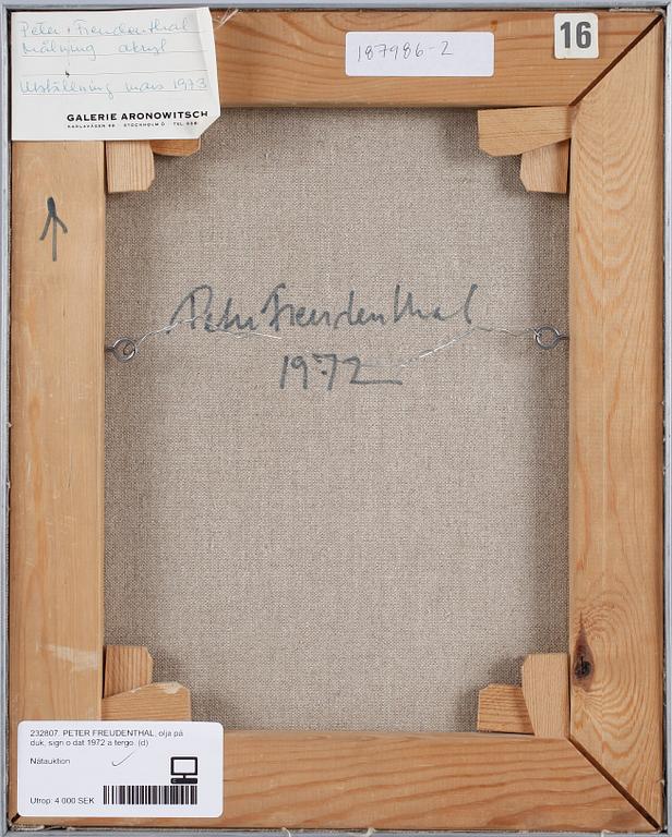 PETER FREUDENTHAL, olja på duk, sign o dat 1972 a tergo.