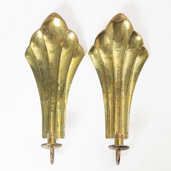 Carl Gustaf Ericsson, wall sconces, a pair, brass, Arvika.