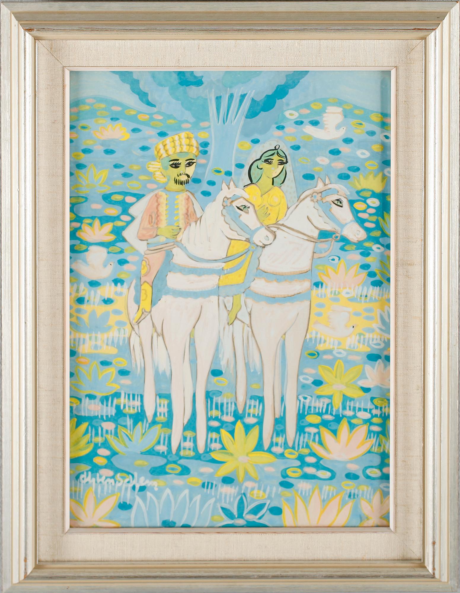 ALY BEN SALEM, gouache, signerad.