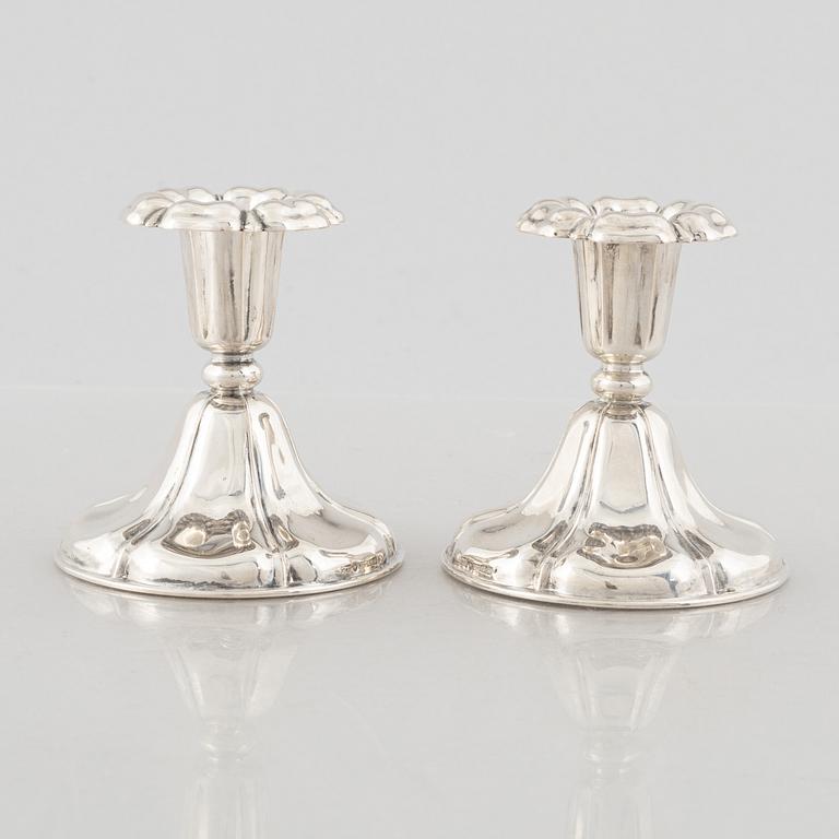 Miettinen & Nurmi, candlesticks, a pair, silver, Turku 1958.