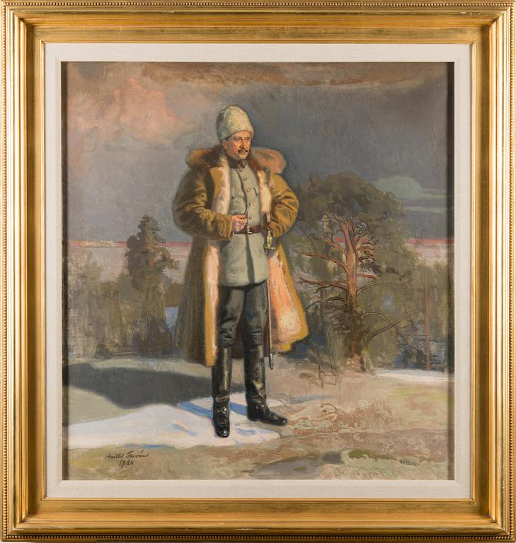 ANTTI FAVÉN, MANNERHEIM BETRAKTAR BELÄGRINGEN AV TAMMERFORS FRÅN KLIPPORNA I VEHMAINEN.