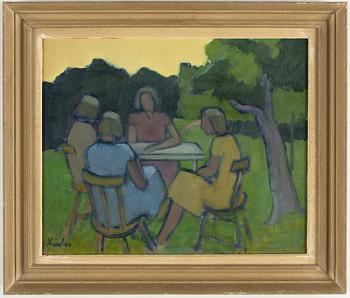 Helge Linden, oil on panel, signed.