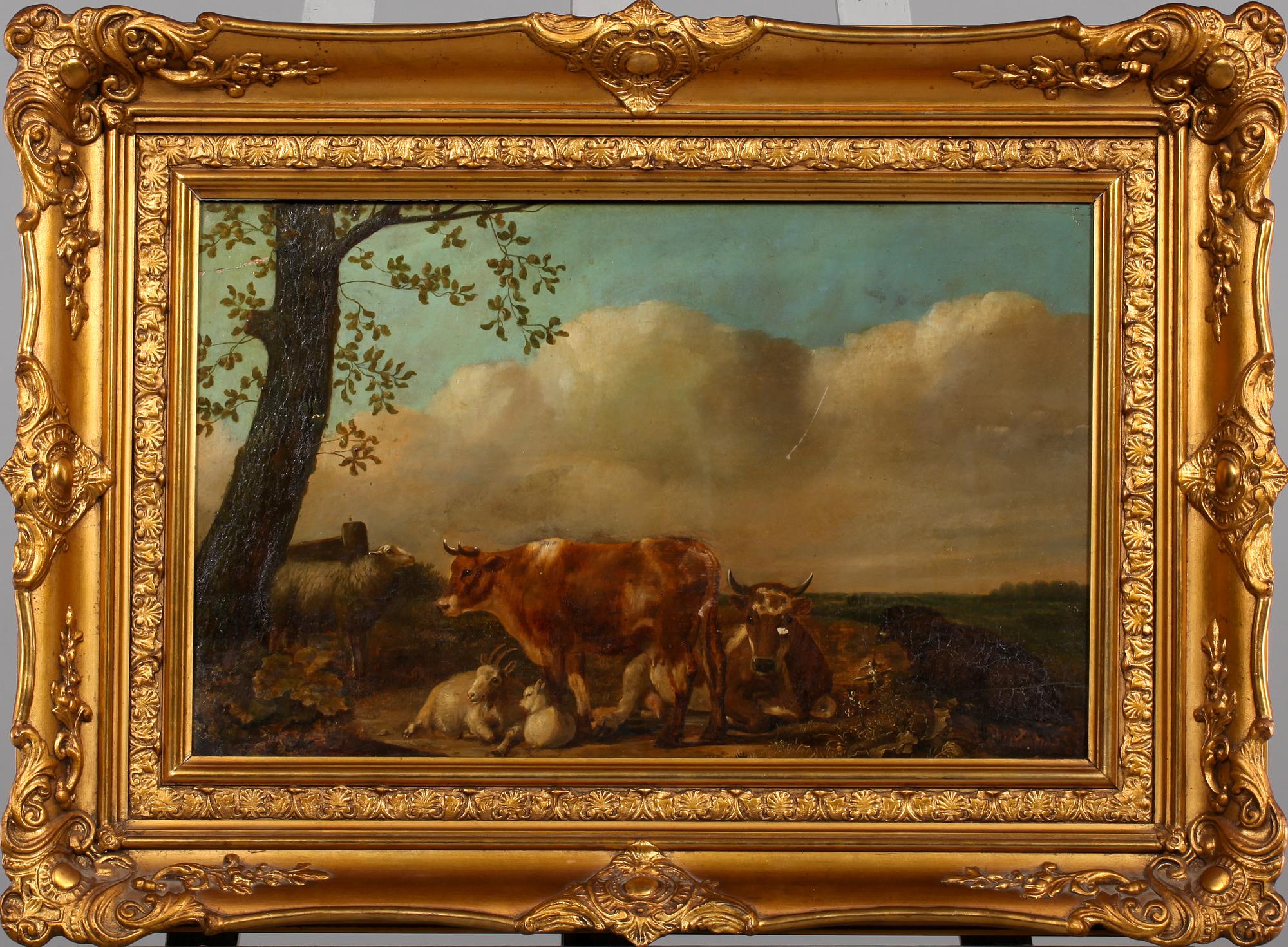 OKÄND KONSTNÄR, olja på pannå, 1800-tal.