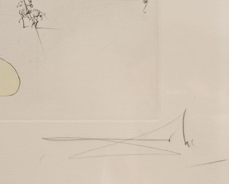 SALVADOR DALÍ, torrnål kolorerad med stencil, signerad och numrerad 204/300.