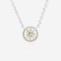 Necklace 18K white gold with brilliant-cut diamond.