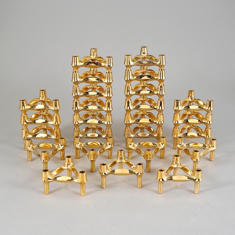 LJUSSTAKAR, 25 st, mässing, Ceasar Stoffi, Nagel, Västtyskland, 1960-tal.