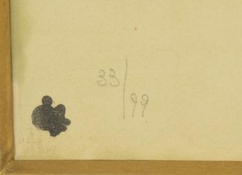 Lucio Fontana, akvatint med relief och perforering, signerad 33/99.