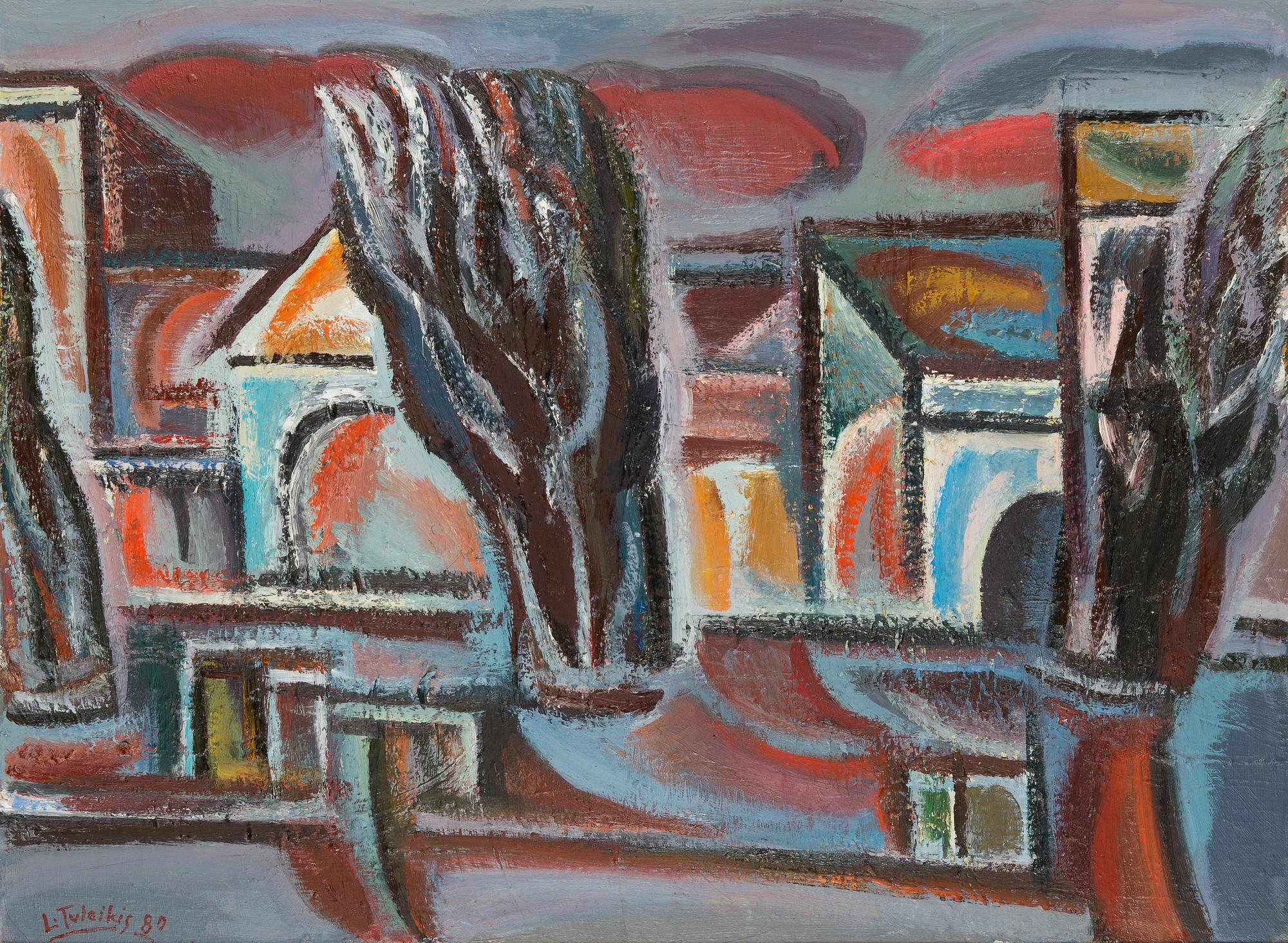 Leonardas Tuleikis, olja på duk, signerad och daterad -80.