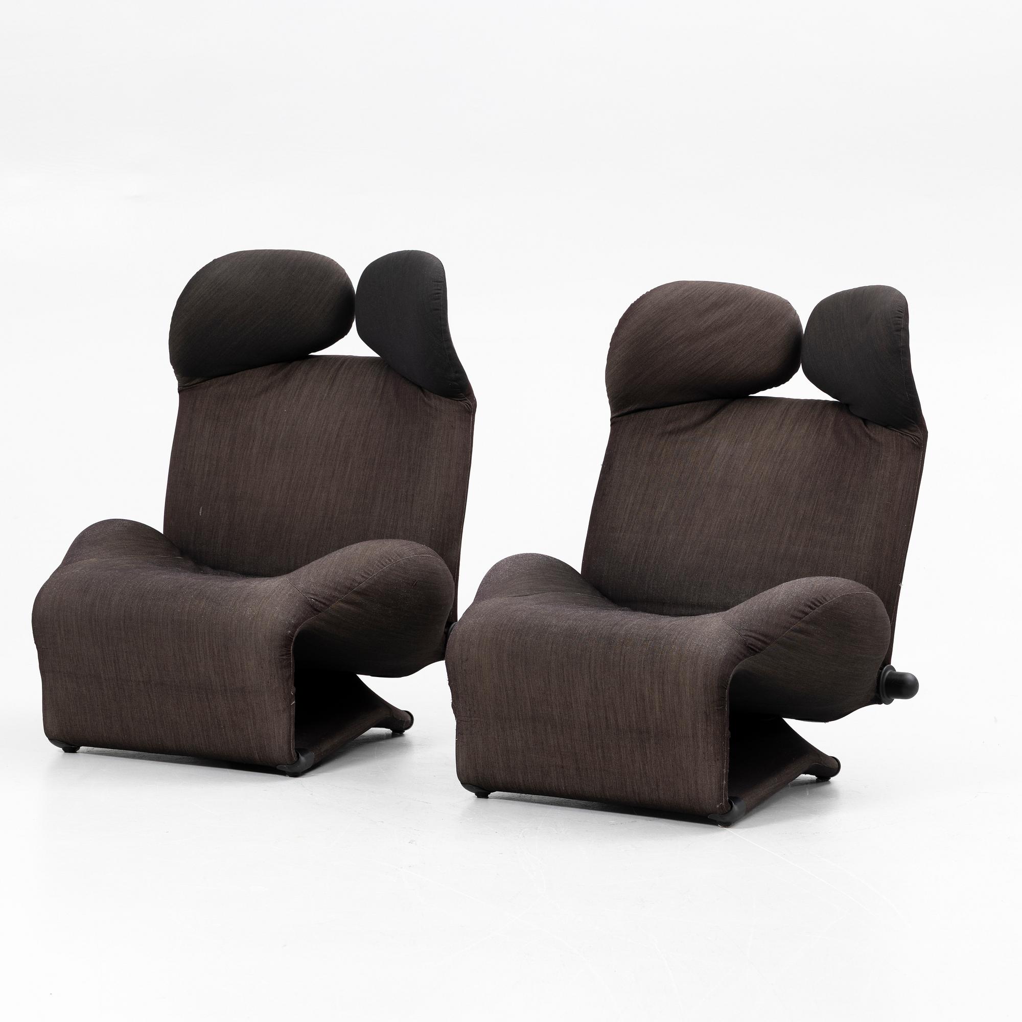 Toshiyuki Kita, Lounge chairs, a pair, “Wink”, Cassina, 1980s,