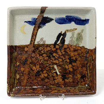 Timo Sarvimäki, a stoneware tray, Designhuset, Sweden, 1974.