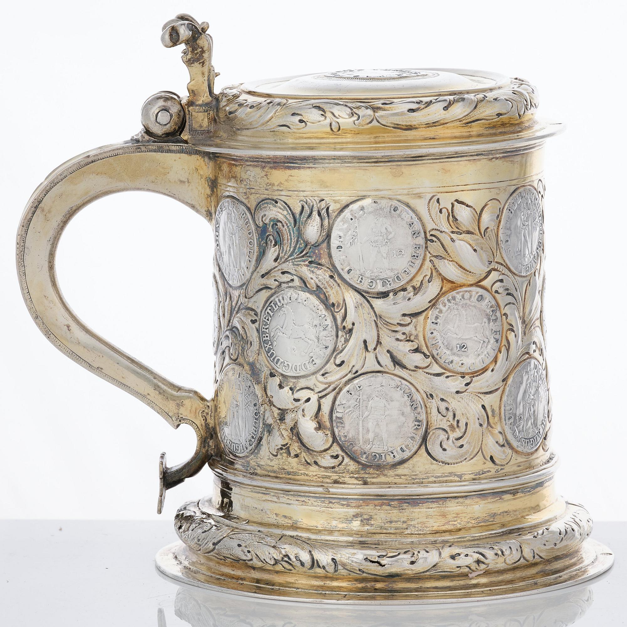 Dryckeskanna, sannolikt av Abraham Wilde (verksam i Königsberg 1676-?).