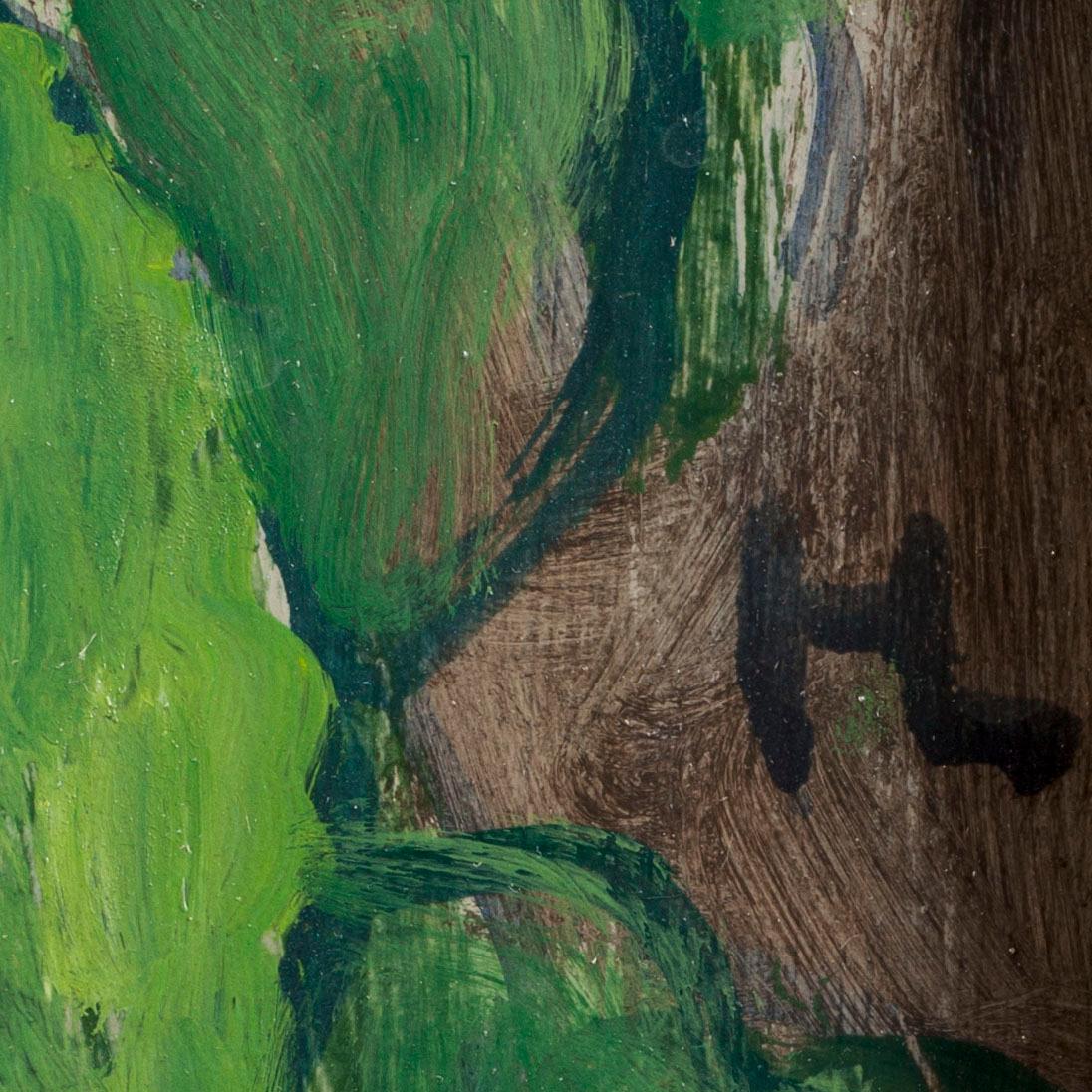 HILDING LINNQVIST, olja på pannå, monogramsignerad.