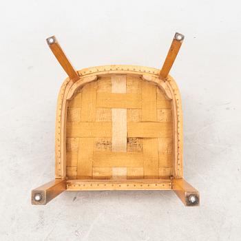 A set of seven + one leather chairs from Mobilia Malmö mid 1900s.
