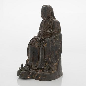 A Chinese bronze sculpture, late Ming dynasty (1368-1644).