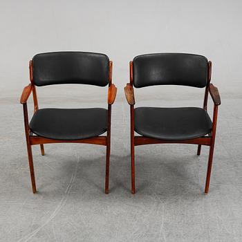 Eight rosewood armchairs by Erik Buch for Oddense Maskinsnedkeri A-S.