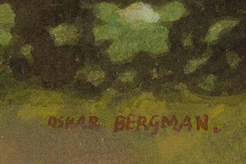 Oskar Bergman, watercolour, signed.