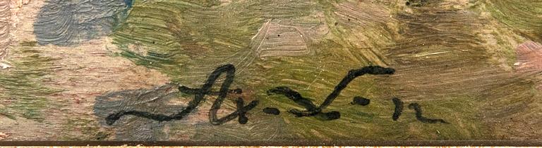 Axel Lindman, oil on panel signed.