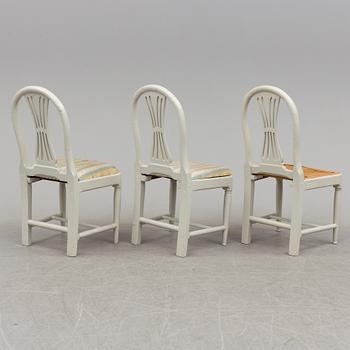 A set of three chairs from around year 1800.