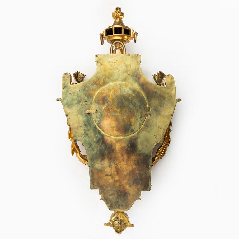 A Louis XVI style wall clock, Raingo Freres, France, late 19th century.
