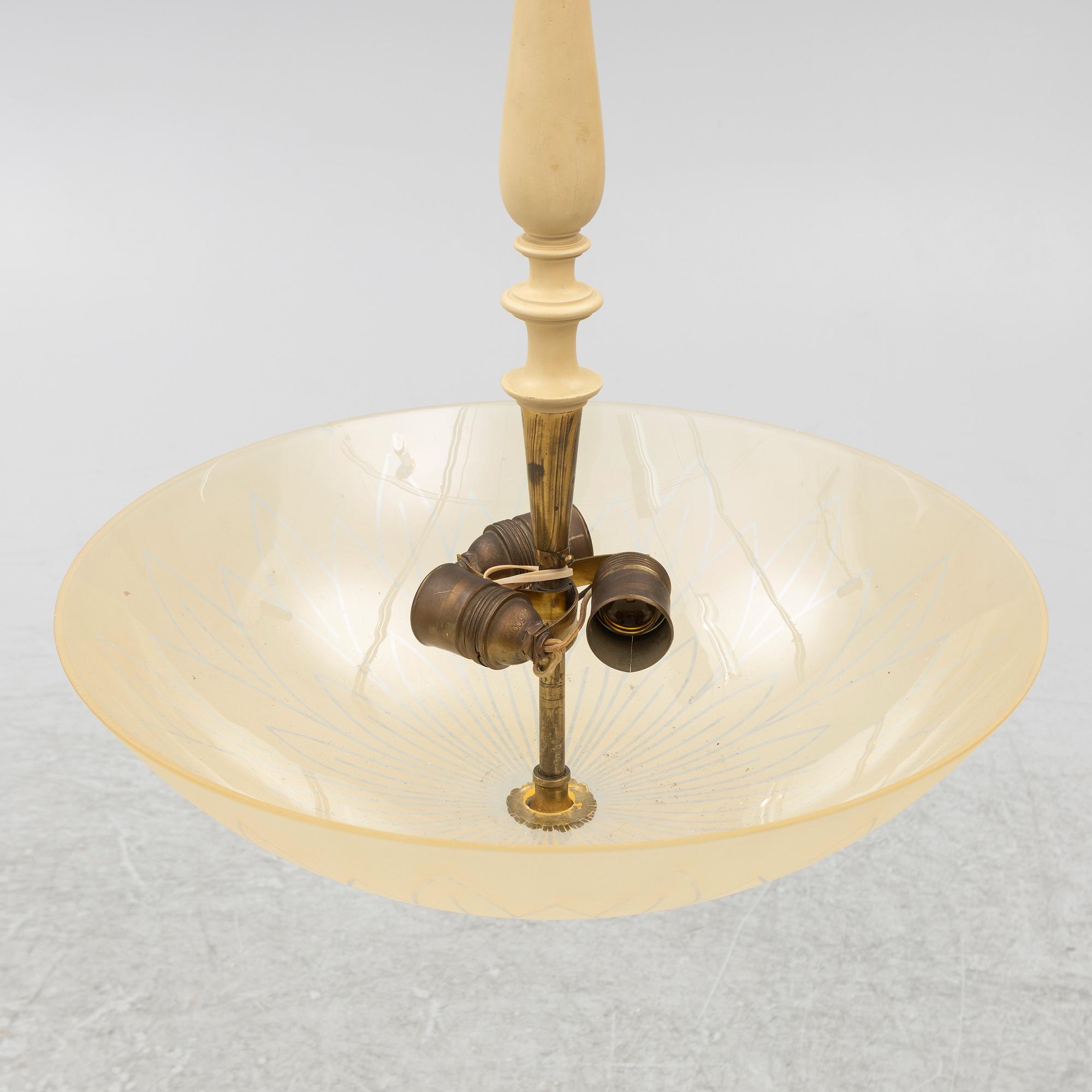 A ceiling lamp, Swedish Modern, 1940s.