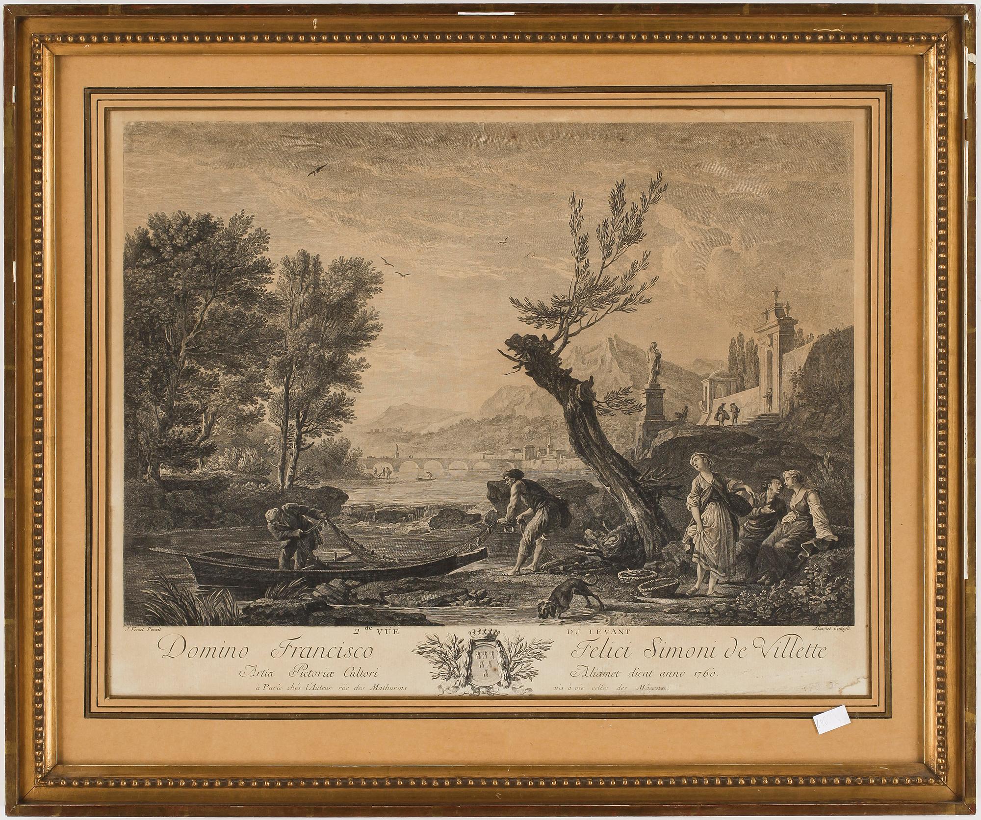 PARTI GRAVYRER. 3 st. Bl a De Monchy. 1700/1800-tal.