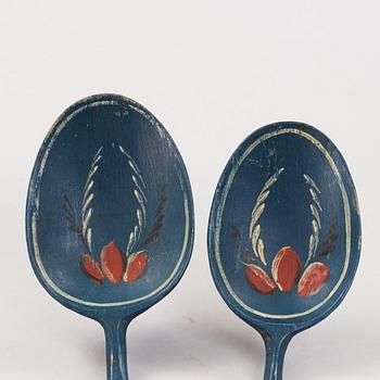 two swedish wooden spoons from the 19th century.