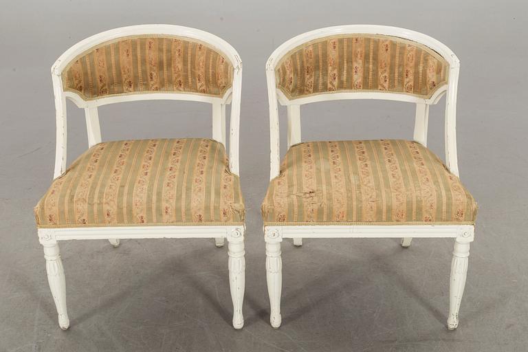 a pair of 19th century armchairs.