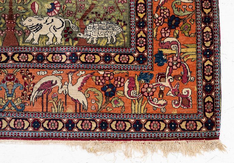 An antique Mobarekeh rug, central Persia, c. 230 x 130 cm.