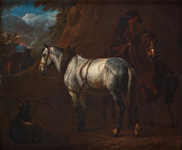 Pieter van Bloemen ("Stenardo") Attributed to, Rider and horses.