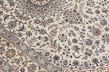 A carpet, Nain part silk s.k 6 LAA, 238 x 148 cm.