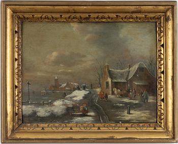 Dutch school, 18th Century, Village in winter.