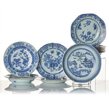 Eleven pieces of porcelain, China, Qing dynasty, Qianlong (1736-95).