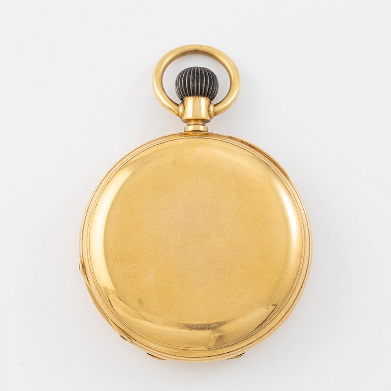 Pocket watch, hunter, 18K gold, 50 mm.