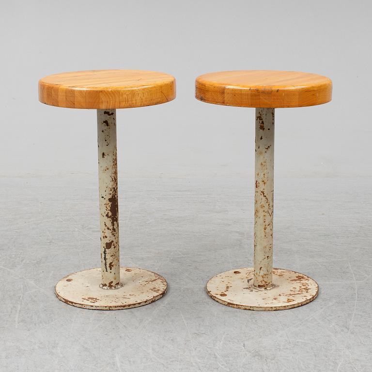 A pair of mig 20th century stools.
