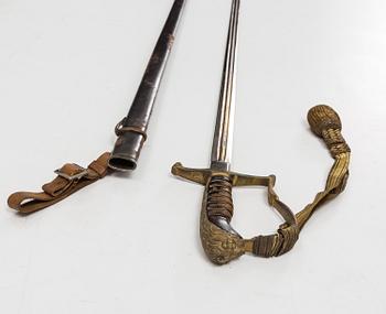 A Swedish officer's sabre 1899 pattern with scabbard.