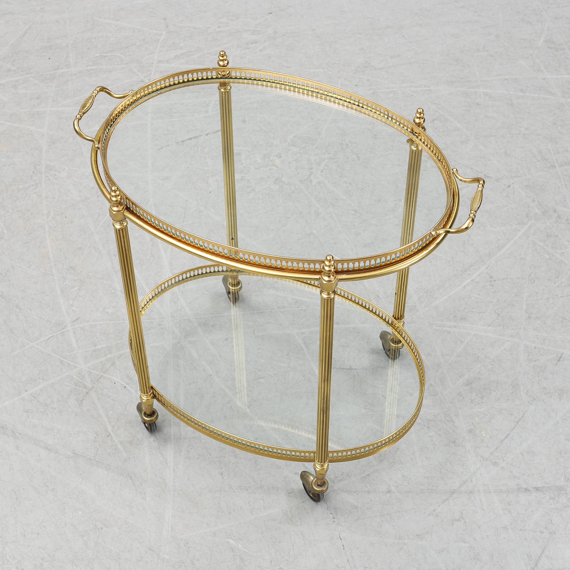A brass drink trolley, 1960/70's.