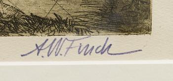 ALFRED WILLIAM FINCH, etsning, signerad även i plåten.