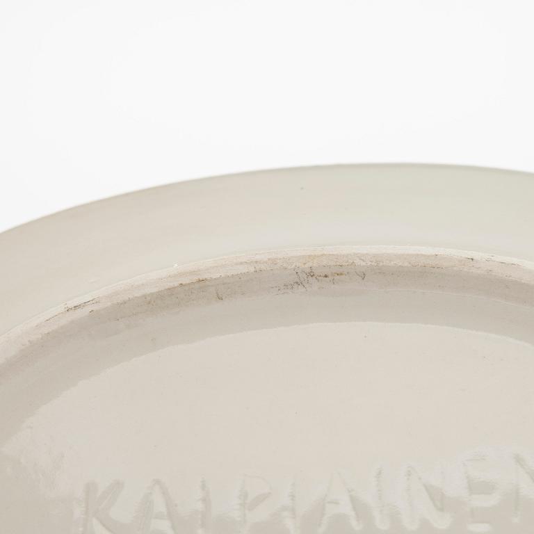 Birger Kaipiainen, dekorationstallrik, stengods signerad Kaipiainen, Arabia.