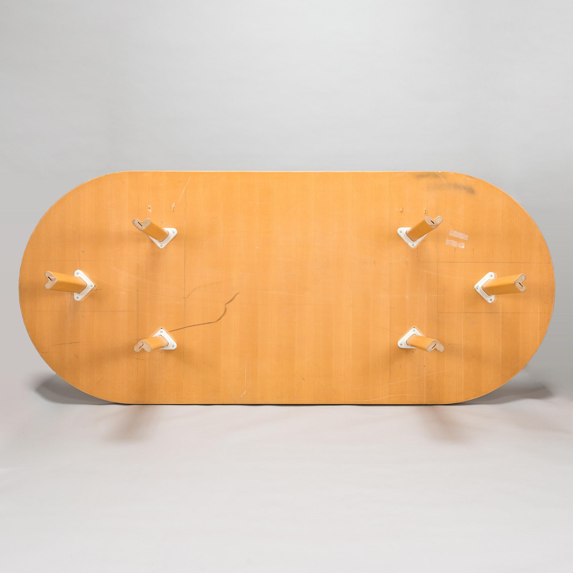 Alvar Aalto, a 1970s conference table for Artek. Finland.