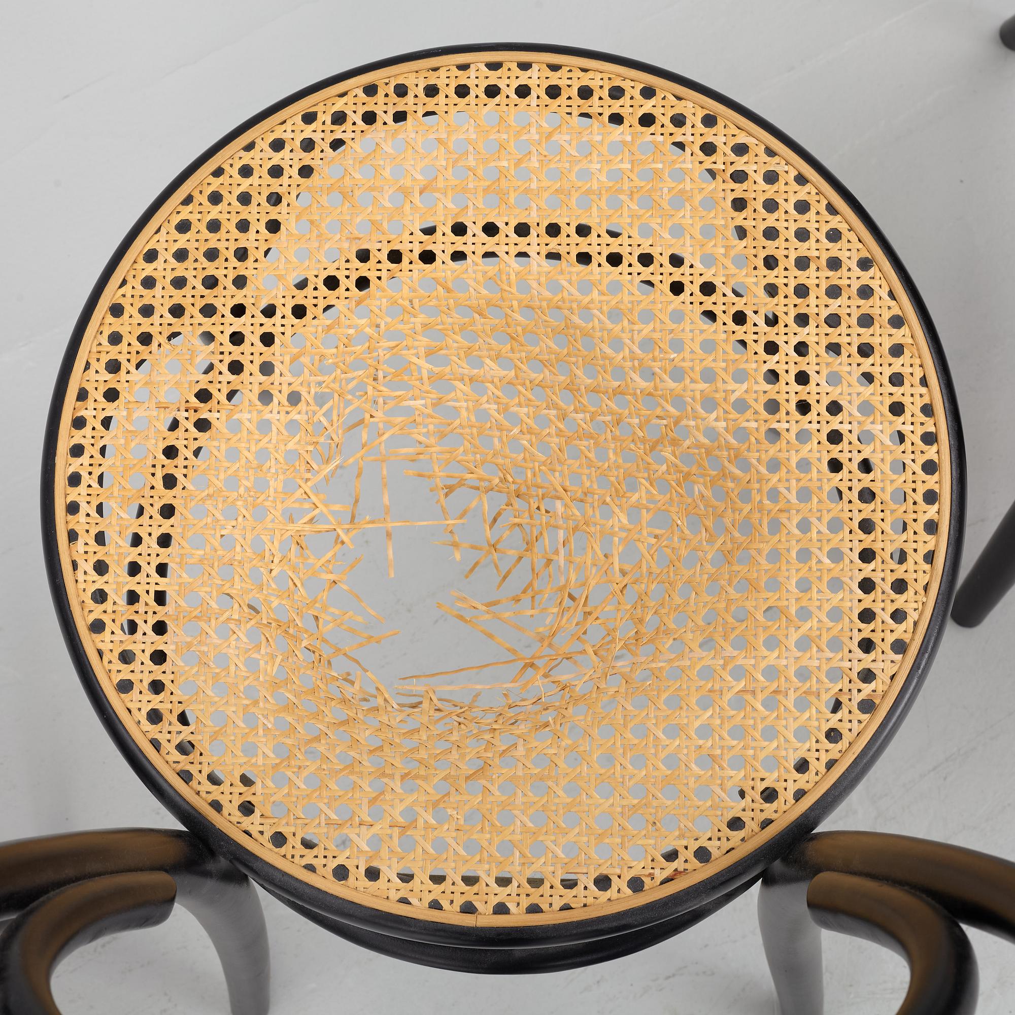 Michael Thonet, stolar, 3 st, modell 14, Ton.