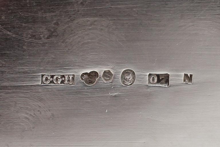 KAFFESERVIS, 3 delar, silver, CG Hallberg, Stockholm 1916, tot vikt ca 1012g.