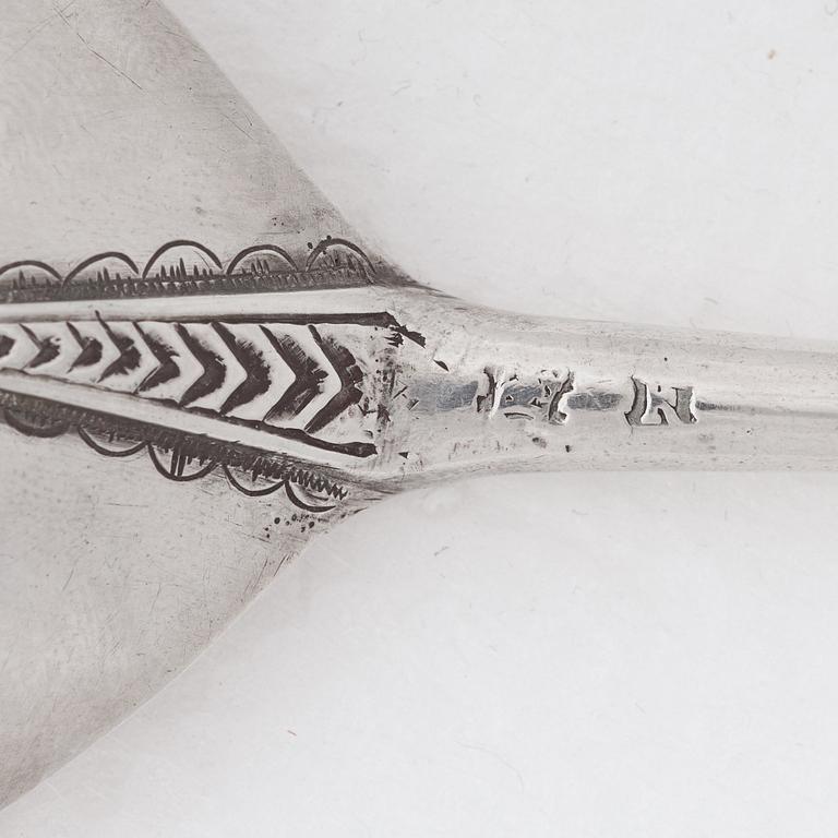 A Swedish 17th century silver spoon, mark of Friedrich Rossow, Stockholm (1654-1675(1686)).