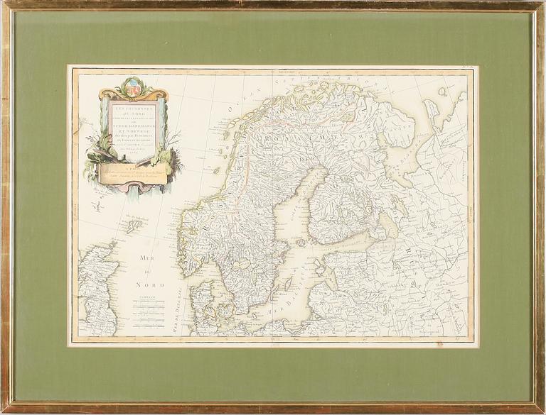 KOPPARSTICK, karta, kolorerad, S Janvier 1762.