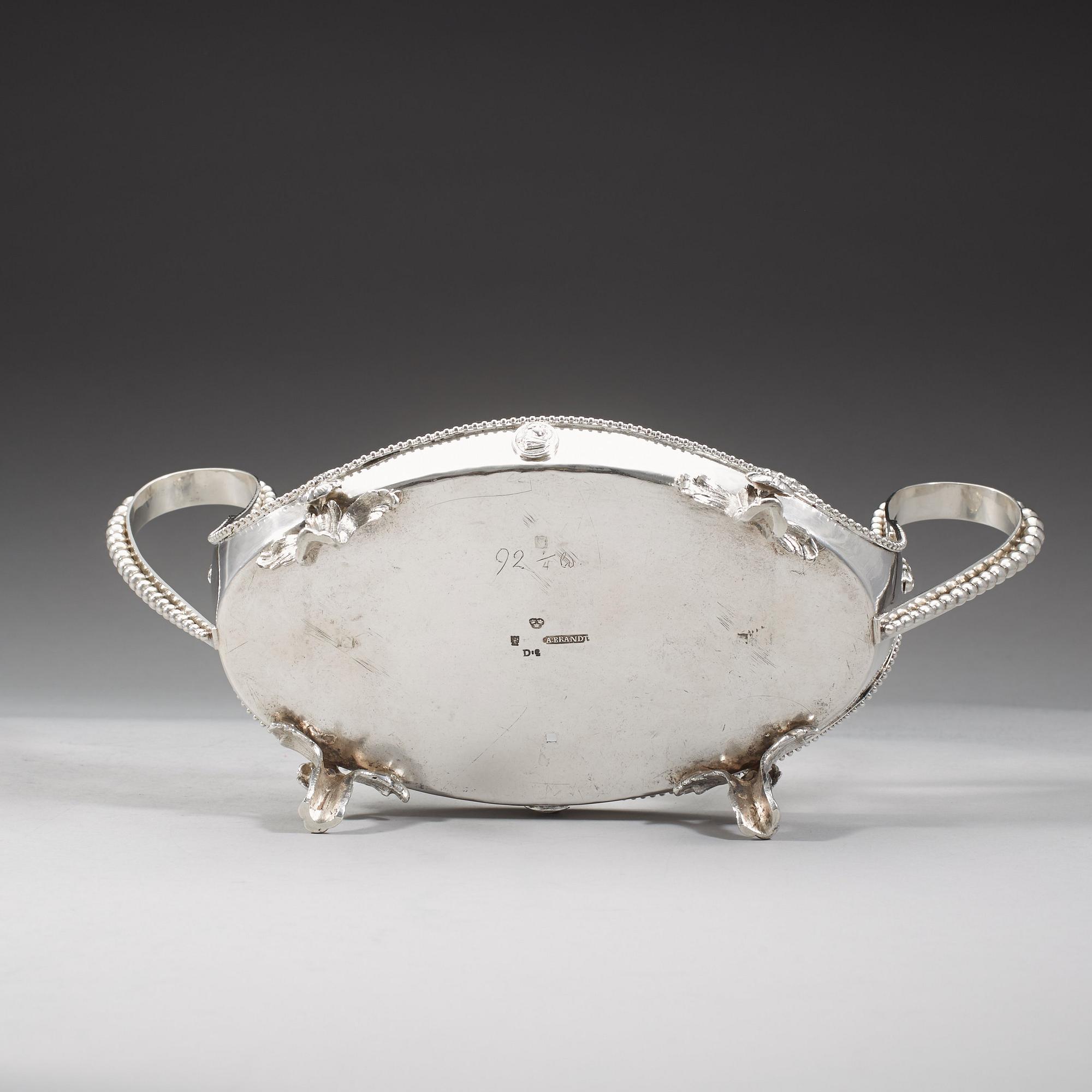 A Swedish 18th century silver cruet-set, Anders Brandt, Norköping 1786.