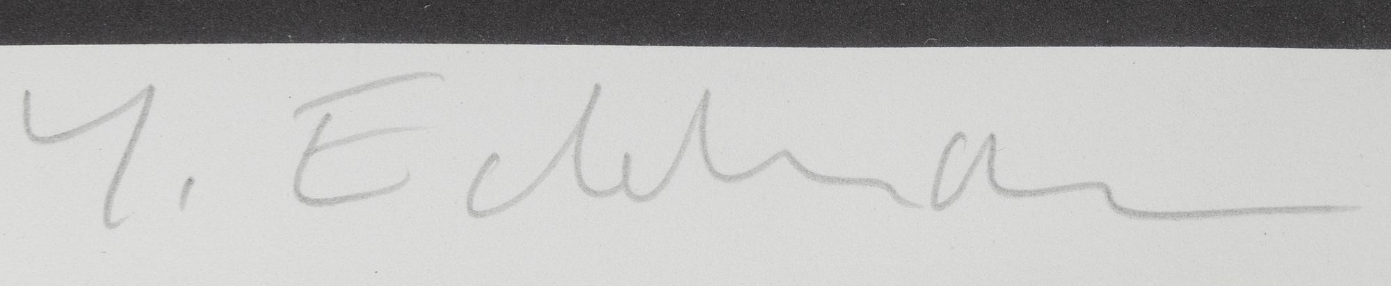 Yrjö Edelmann, färglitografi, 1996, signerad 89/360.