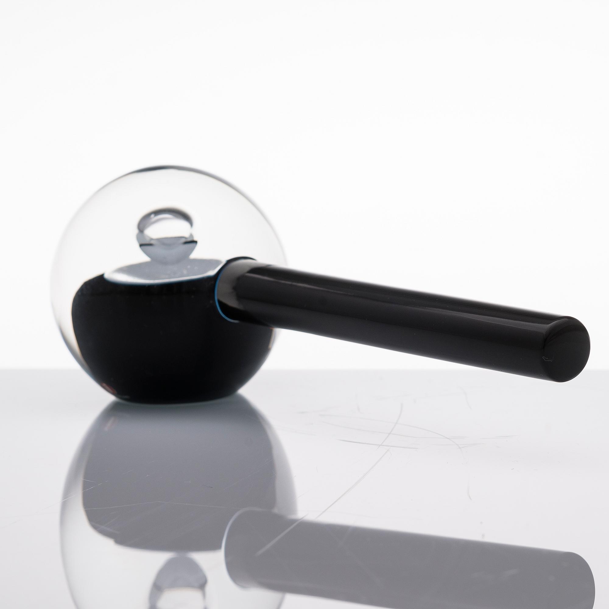 TIMO SARPANEVA, a 'Judge gavel' glass sculpture, signed Timo Sarpaneva, Iittala -85C.