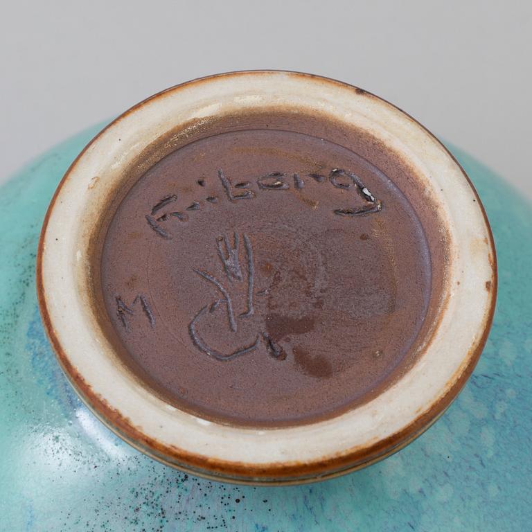 A mid 20th century signed stoneware bowl by Berndt Friberg, Gustavsberg studio.