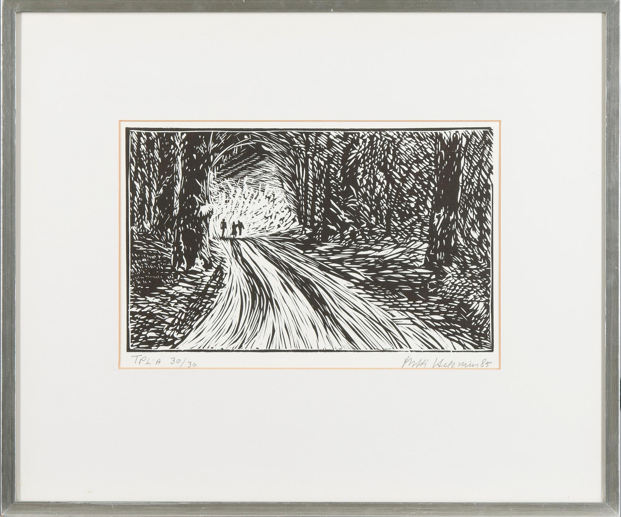 MATTI HELENIUS, träsnitt, signerad och daterad -85, numrerad 30/30.